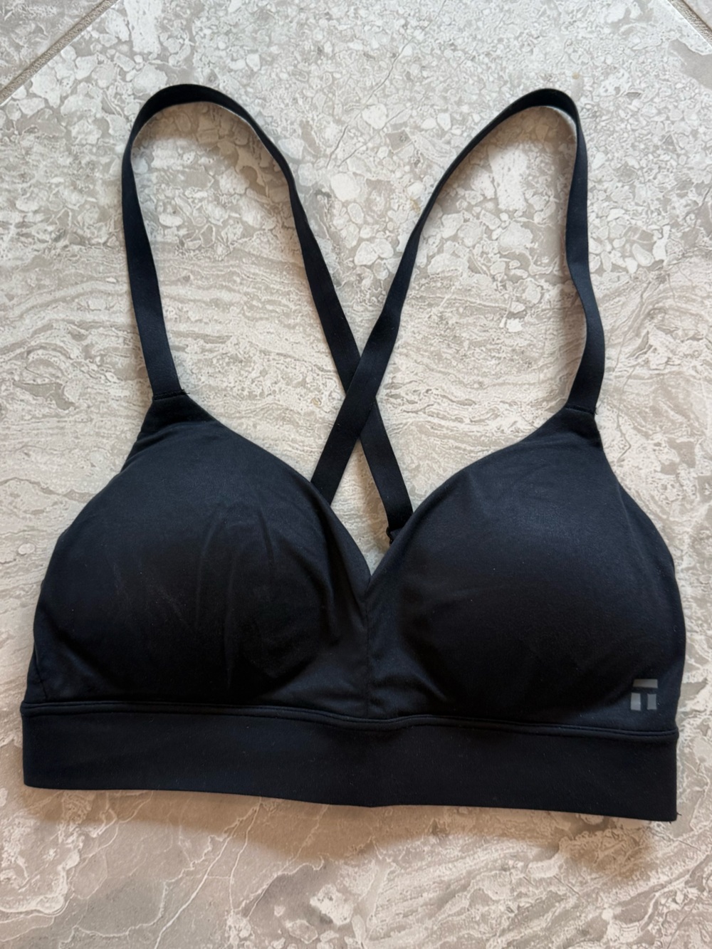 Tommy John Second Skin Triangle Black Bralette, Size XS A-C